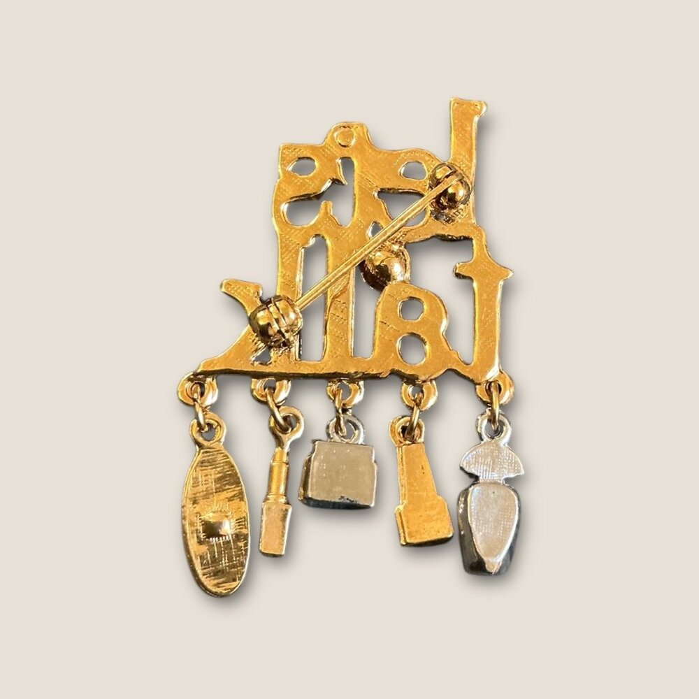 Avon Lets Talk Charm Lipstick Perfume Nail Polish Brooch - Picture 2 of 4